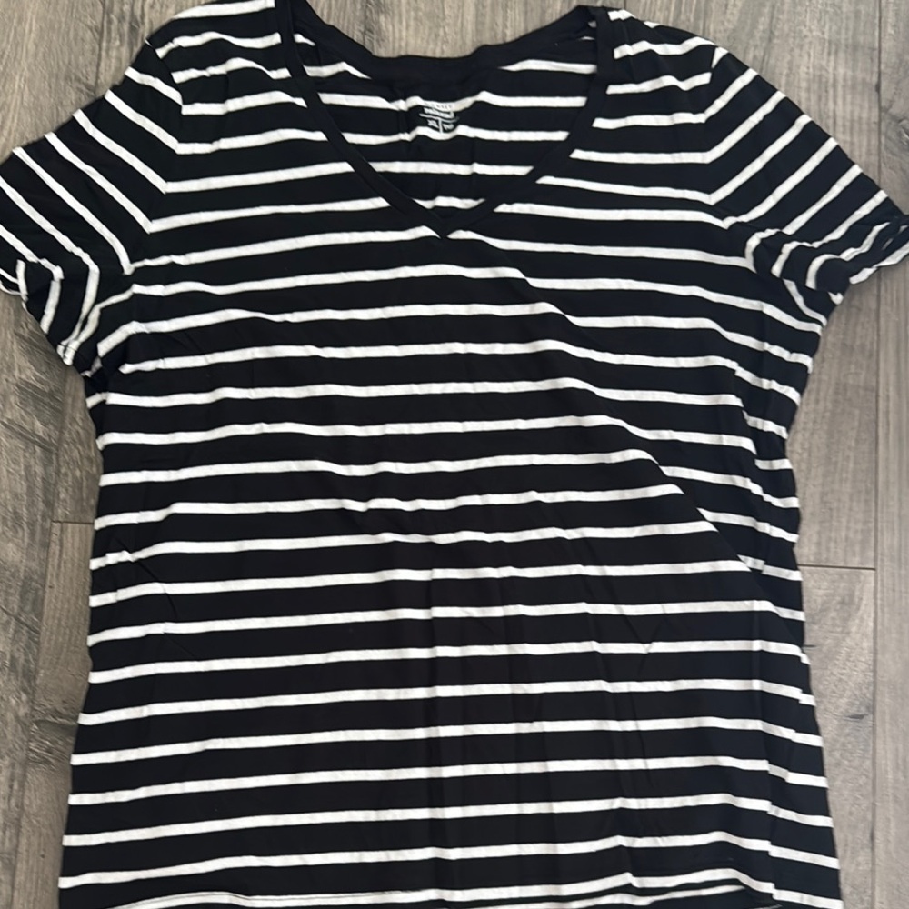 Old Navy Navy and White Striped Tee